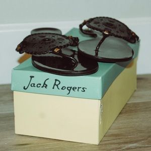 Jack Rogers Black Georgia Jelly Sandals